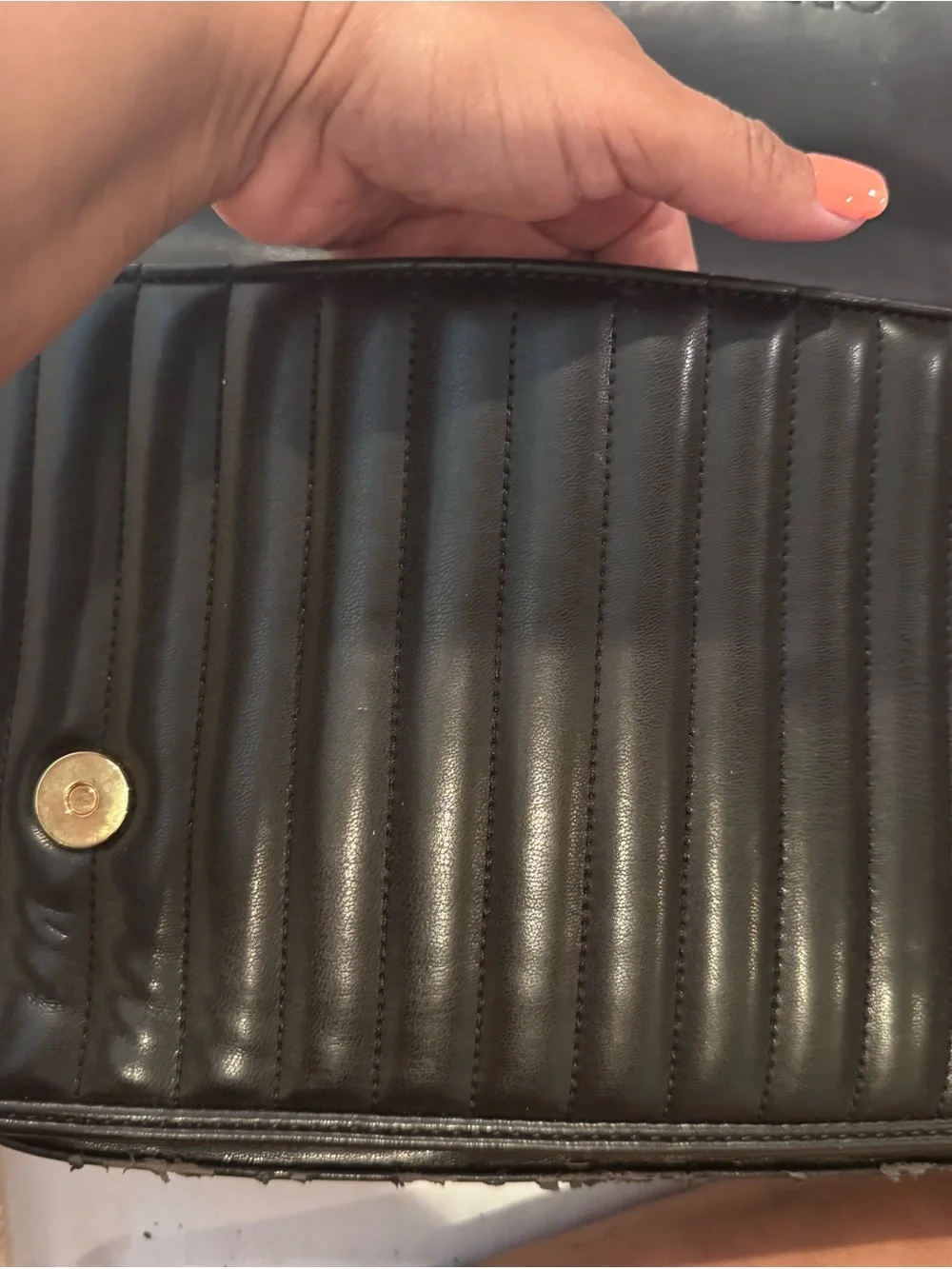 Love Moschino Black Quilted Messenger Bag with Gold Logo